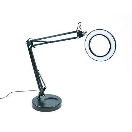 Brilagi - LED Prigušiva stolna lampa s povećalom LENS LED/12W/5V 3000/4200/6000K crna