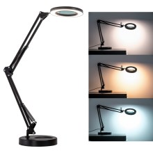 Brilagi - LED Prigušiva stolna lampa s povećalom LENS LED/12W/5V 3000/4200/6000K crna