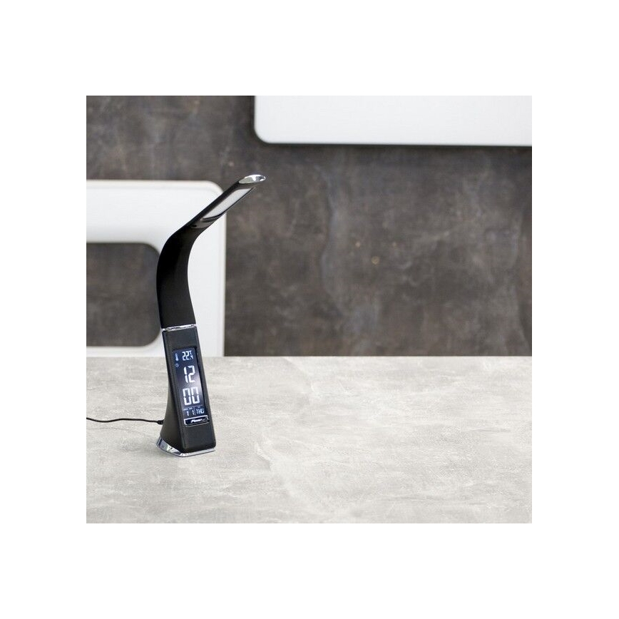 Brilagi - LED Prigušiva stolna lampa sa zaslonom PELLE LED/7W/230V crna