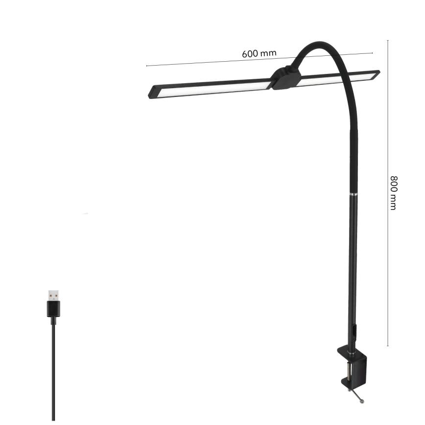 Brilagi - LED prigušiva stolna lampa USB VARIO LED/14W/5V 3000-6000K crna