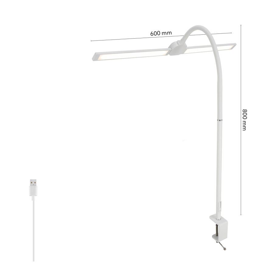 Brilagi - LED prigušiva stolna svjetiljka USB VARIO LED/14W/5V 3000-6000K bijela