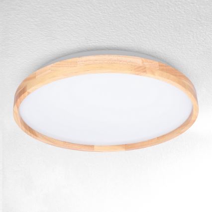 Brilagi - LED Prigušiva stropna svjetiljka ALSON LED/48W/230V 3000-6500K hrast pr. 39,5 cm + daljinski upravljač