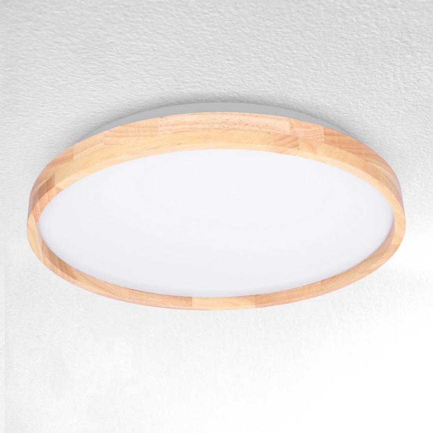 Brilagi - LED Prigušiva stropna svjetiljka ALSON LED/48W/230V 3000-6500K hrast pr. 39,5 cm + daljinski upravljač