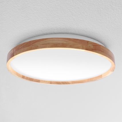 Brilagi - LED Prigušiva stropna svjetiljka ALSON LED/48W/230V 3000-6500K hrast pr. 39,5 cm + daljinski upravljač