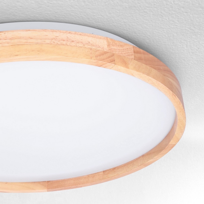 Brilagi - LED Prigušiva stropna svjetiljka ALSON LED/48W/230V 3000-6500K hrast pr. 39,5 cm + daljinski upravljač