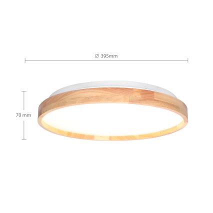 Brilagi - LED Prigušiva stropna svjetiljka ALSON LED/48W/230V 3000-6500K hrast pr. 39,5 cm + daljinski upravljač