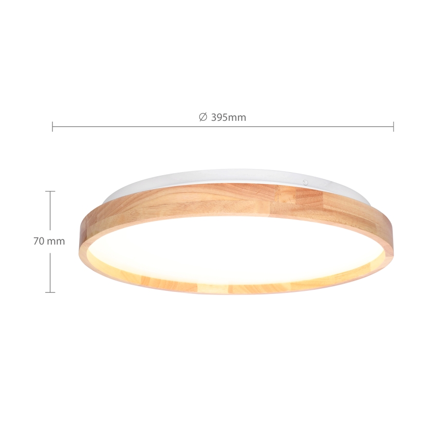 Brilagi - LED Prigušiva stropna svjetiljka ALSON LED/48W/230V 3000-6500K hrast pr. 39,5 cm + daljinski upravljač