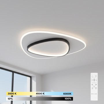Brilagi - LED prigušiva stropna svjetiljka FLARE LED/70W/230V 3000-6000K 55x55 cm bijela/crna + daljinski upravljač