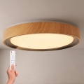 BRILAGI - LED prigušiva stropna svjetiljka FLOCO LED/48W/230V 3000-6500K Ø 40 cm drveni dekor/crna + daljinsko upravljanje