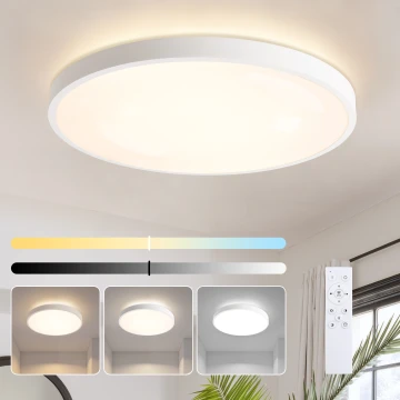 Brilagi - LED prigušiva stropna svjetiljka GLASS POOL DOUBLE LED/80W/230V 3000-6000K 60 cm bijela + daljinski upravljač