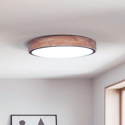 Brilagi - LED Prigušiva stropna svjetiljka GLORIA LED/48W/230V 3000-6500K hrast pr. 40 cm + daljinski upravljač