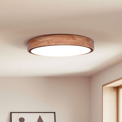 Brilagi - LED Prigušiva stropna svjetiljka GLORIA LED/48W/230V 3000-6500K hrast pr. 40 cm + daljinski upravljač