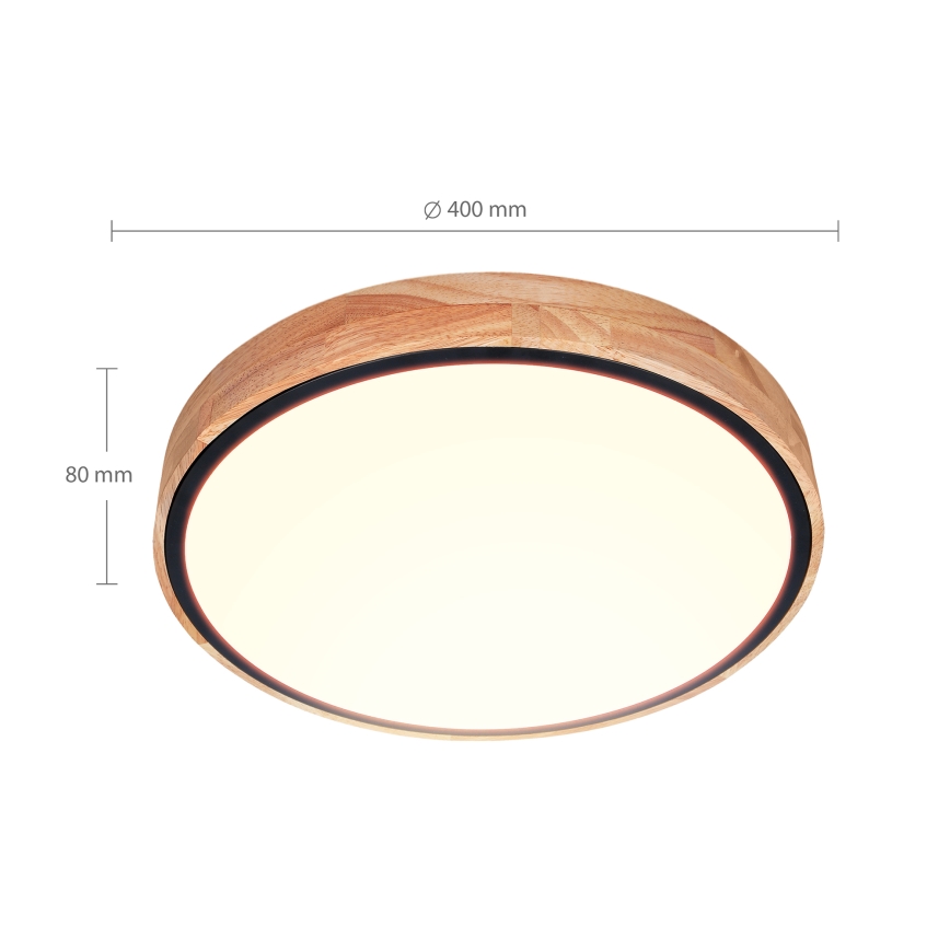 Brilagi - LED Prigušiva stropna svjetiljka GLORIA LED/48W/230V 3000-6500K hrast pr. 40 cm + daljinski upravljač
