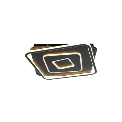 Brilagi - Prigušivo LED stropno svjetlo IRIS LED/98W/230V 3000-6000K 50x50 cm crno + daljinski upravljač