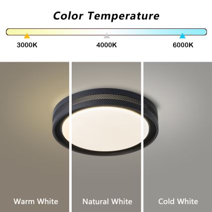 Brilagi - Zatemnjivo LED stropno svjetlo KREON LED/54W/230V 3000-6000K crno Ø 38 cm + daljinski upravljač
