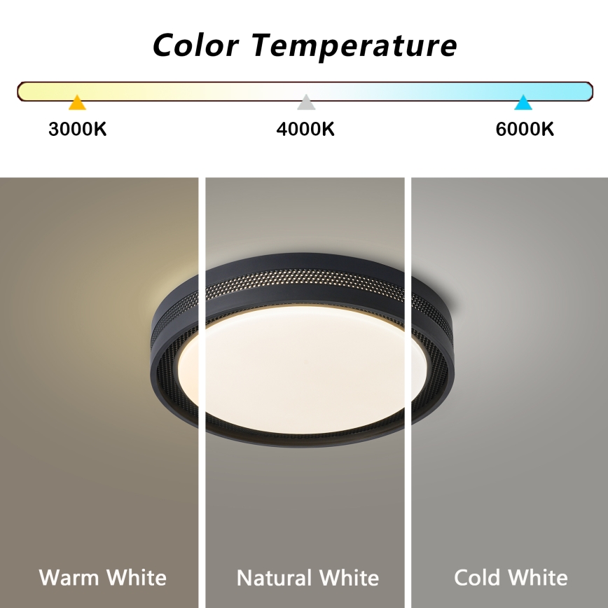 Brilagi - Zatemnjivo LED stropno svjetlo KREON LED/54W/230V 3000-6000K crno Ø 38 cm + daljinski upravljač