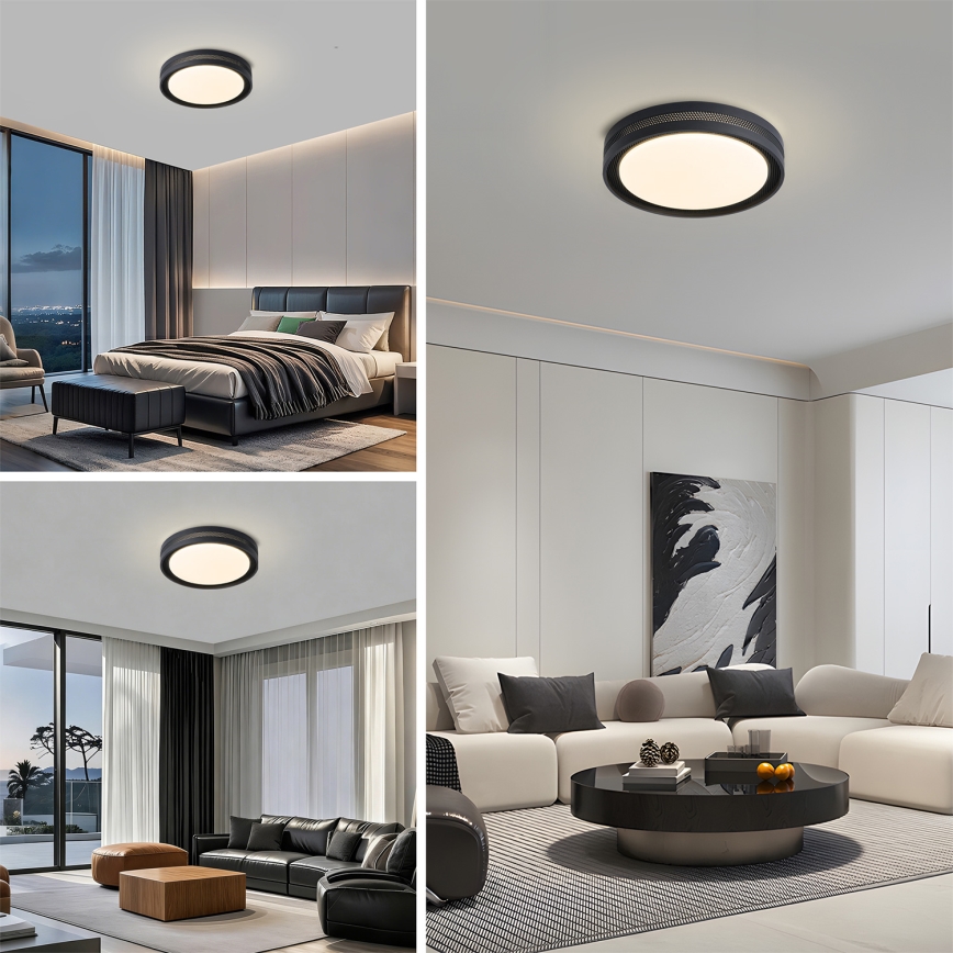 Brilagi - Zatemnjivo LED stropno svjetlo KREON LED/54W/230V 3000-6000K crno Ø 38 cm + daljinski upravljač