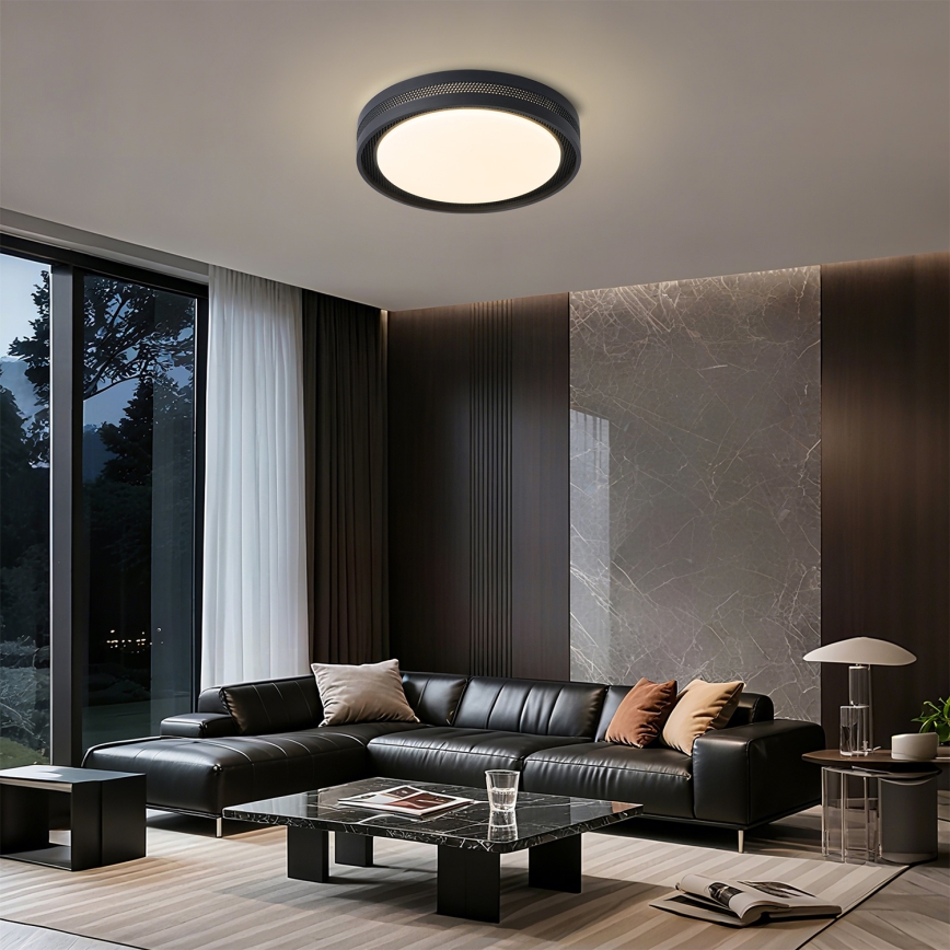 Brilagi - Zatemnjivo LED stropno svjetlo KREON LED/54W/230V 3000-6000K crno Ø 38 cm + daljinski upravljač