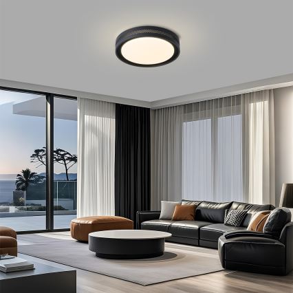 Brilagi - Zatemnjivo LED stropno svjetlo KREON LED/54W/230V 3000-6000K crno Ø 38 cm + daljinski upravljač