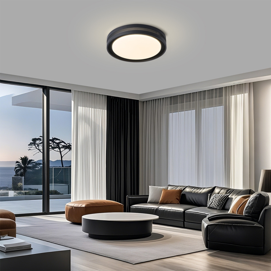 Brilagi - Zatemnjivo LED stropno svjetlo KREON LED/54W/230V 3000-6000K crno Ø 38 cm + daljinski upravljač