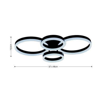 Brilagi - LED Prigušiva stropna svjetiljka ORBITS LED/49W/230V 3000/4000/6000K + daljinski upravljač