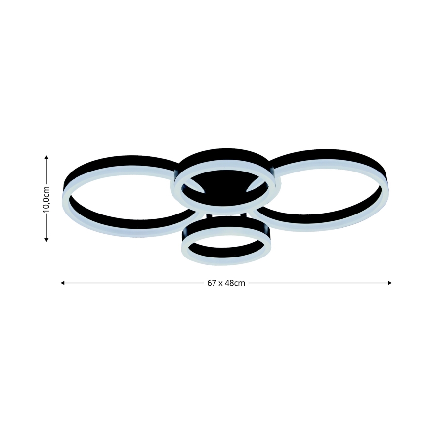Brilagi - LED Prigušiva stropna svjetiljka ORBITS LED/49W/230V 3000/4000/6000K + daljinski upravljač