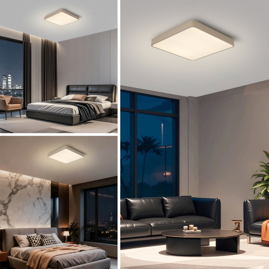 Brilagi - LED prigušivo stropno svjetlo POOL LED/36W/230V 3000-6000K 40x40 cm bež + daljinski upravljač