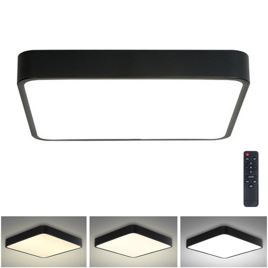 Brilagi - LED Prigušiva stropna svjetiljka POOL LED/36W/230V 3000-6000K 40x40 cm crna + daljinski upravljač