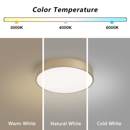 Brilagi - LED zatemnjiva stropna svjetiljka POOL LED/36W/230V 3000-6000K Ø 30 cm zlatna + s daljinskim upravljačem