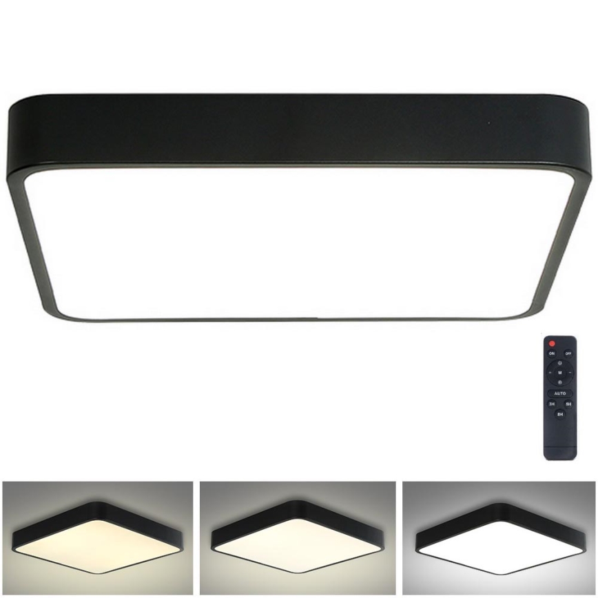 Brilagi - LED Prigušiva stropna svjetiljka POOL LED/48W/230V 3000-6000K 50x50 cm crna + daljinski upravljač