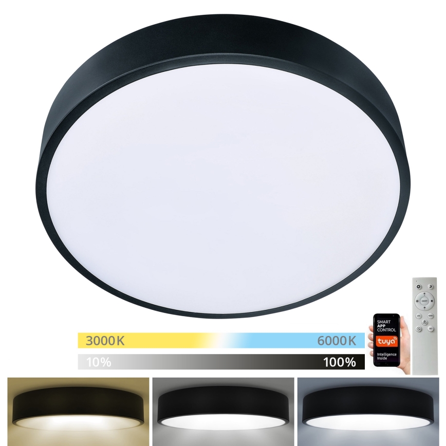 Brilagi - LED Prigušiva stropna svjetiljka POOL SMART LED/48W/230V 40 cm 3000-6000K Wi-Fi Tuya + daljinski upravljač crna