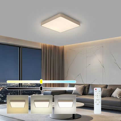 BRILAGI - LED prigušivo stropno svjetlo POOL SQUARE LED/36W/230V 3000-6000K 40x40 cm bež + daljinski upravljač