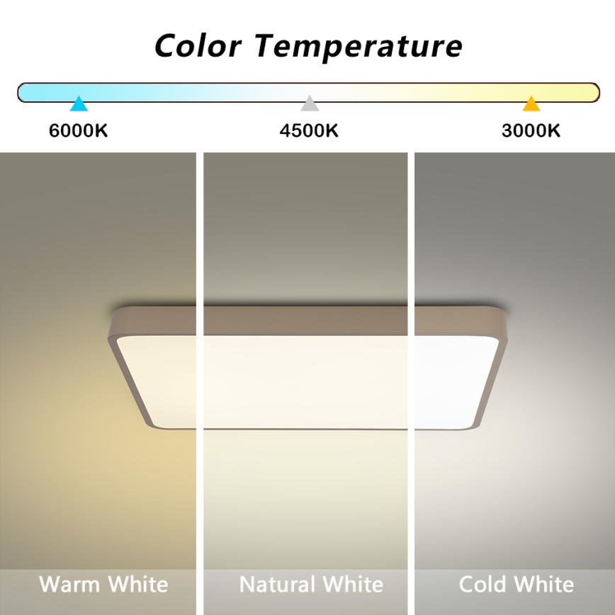 BRILAGI - LED prigušivo stropno svjetlo POOL SQUARE LED/36W/230V 3000-6000K 40x40 cm bež + daljinski upravljač