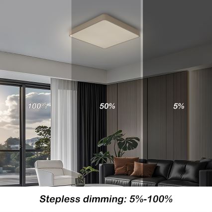 BRILAGI - LED prigušivo stropno svjetlo POOL SQUARE LED/36W/230V 3000-6000K 40x40 cm bež + daljinski upravljač