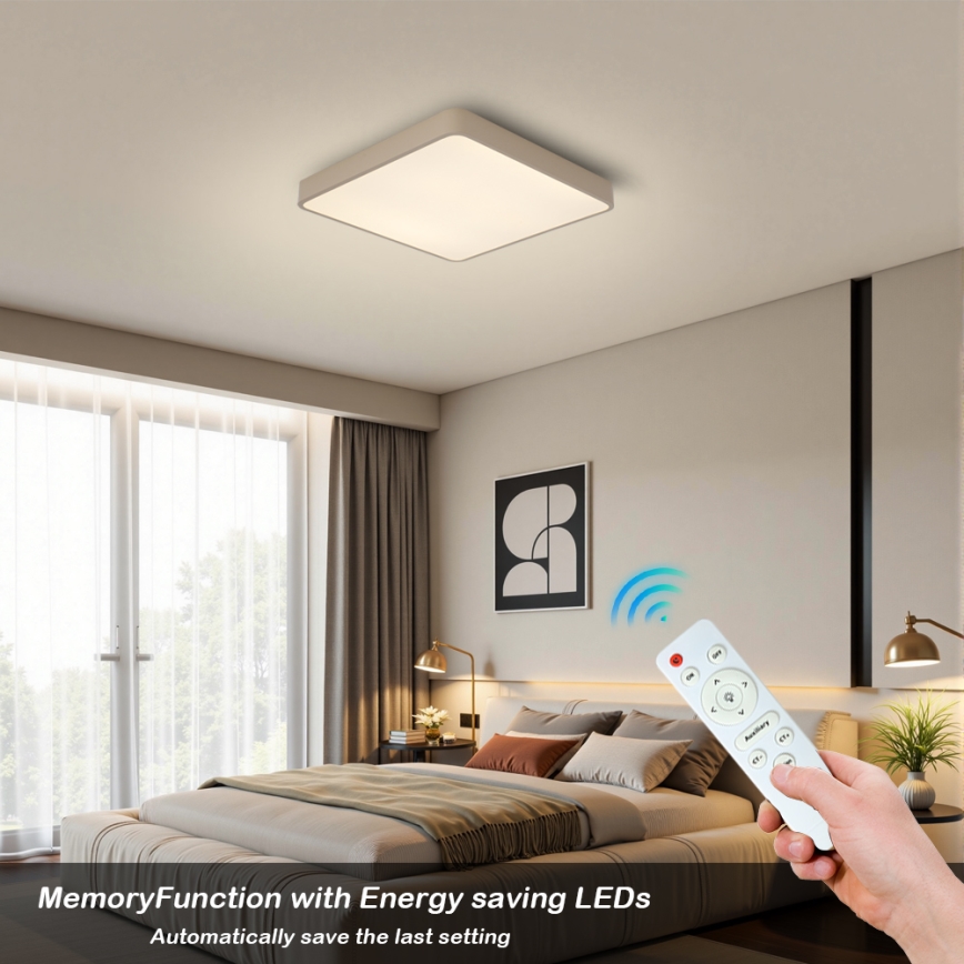 BRILAGI - LED prigušivo stropno svjetlo POOL SQUARE LED/36W/230V 3000-6000K 40x40 cm bež + daljinski upravljač