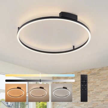 Brilagi - LED prigušiva stropna svjetiljka PORTOFINO LED/60W/230V 3000-6000K Ø 80 cm crna + daljinski upravljač