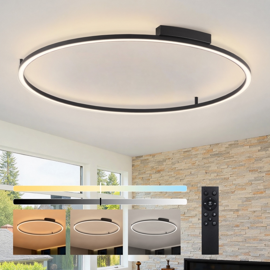 Brilagi - LED prigušiva stropna svjetiljka PORTOFINO LED/85W/230V 3000-6000K prom. 120 cm crna + daljinsko upravljanje
