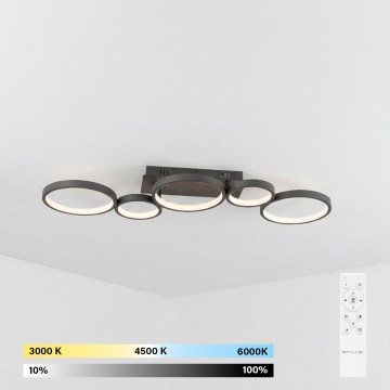 Brilagi - LED prigušiva stropna svjetiljka RINGO LED/34W/230V 3000-6000K 28x84 cm crna + daljinski upravljač