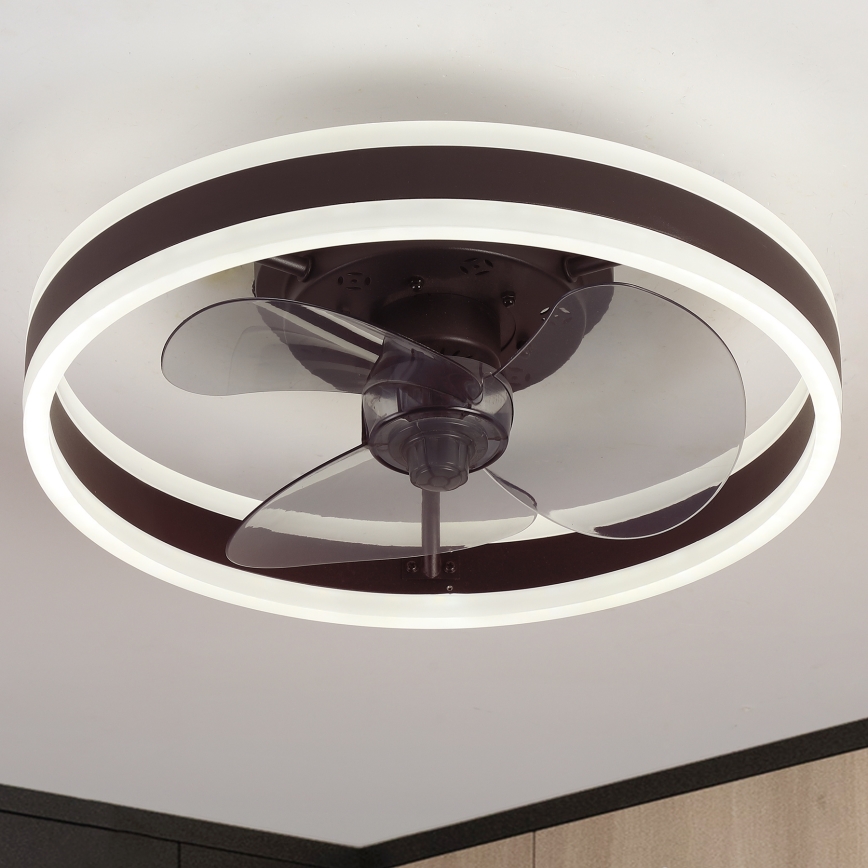 Brilagi - LED Prigušiva stropna svjetiljka s ventilatorom LED/30W/230V 3000-6500K crna + daljinski upravljač