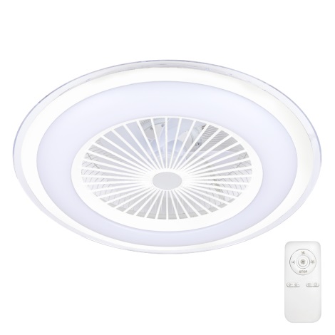 Brilagi - LED Prigušiva stropna svjetiljka s ventilatorom RONDA LED/65W/230V 3000-6500K bijela + daljinski upravljač