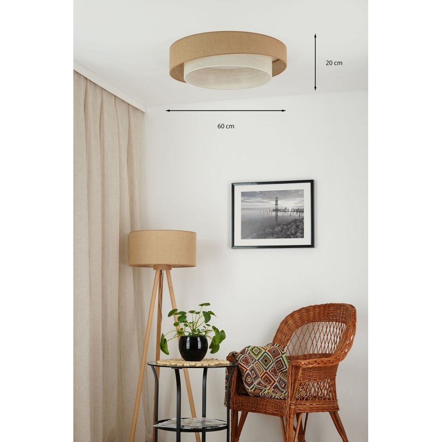 Brilagi - LED Prigušiva stropna svjetiljka SHINE LED/24W/230V pr. 60 cm 3000/4000/6500K bež/krem + daljinski upravljač