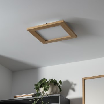 Brilagi - LED Prigušiva stropna svjetiljka SLIMFRAME WOOD LED/25W/230V 34x34 cm 3000-6000K smeđa + daljinski upravljač