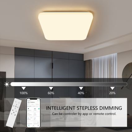 Brilagi - LED Prigušiva stropna svjetiljka SMART LED/28W/230V 2700-6500K Wi-Fi Tuya + daljinski upravljač