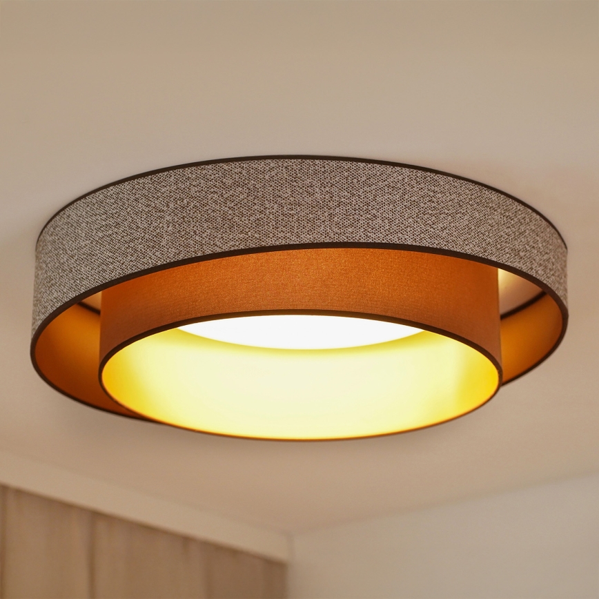 Brilagi - LED Prigušiva stropna svjetiljka VEGAS SHINE LED/24W/230V pr. 60 cm 3000/4000/6500K smeđa + daljinski upravljač