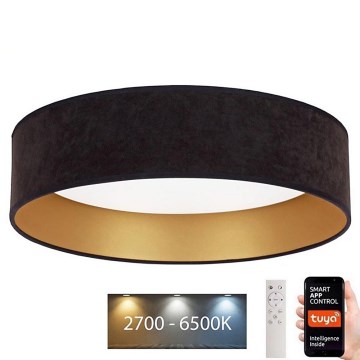 Brilagi - LED Prigušiva stropna svjetiljka VELVET SMART LED/24W/230V pr. 45 cm 2700-6500K Wi-Fi Tuya crna/zlatna + daljinski upravljač