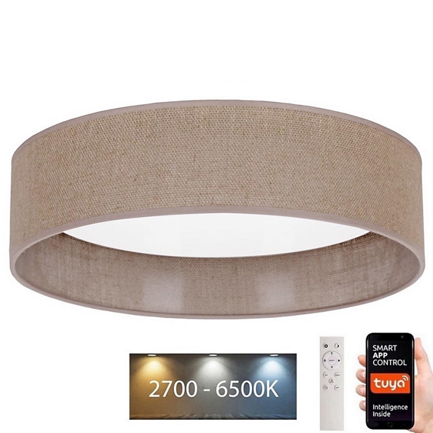 Brilagi - LED Prigušiva stropna svjetiljka VELVET SMART LED/24W/230V pr. 45 cm 2700-6500K Wi-Fi Tuya smeđa + daljinski upravljač