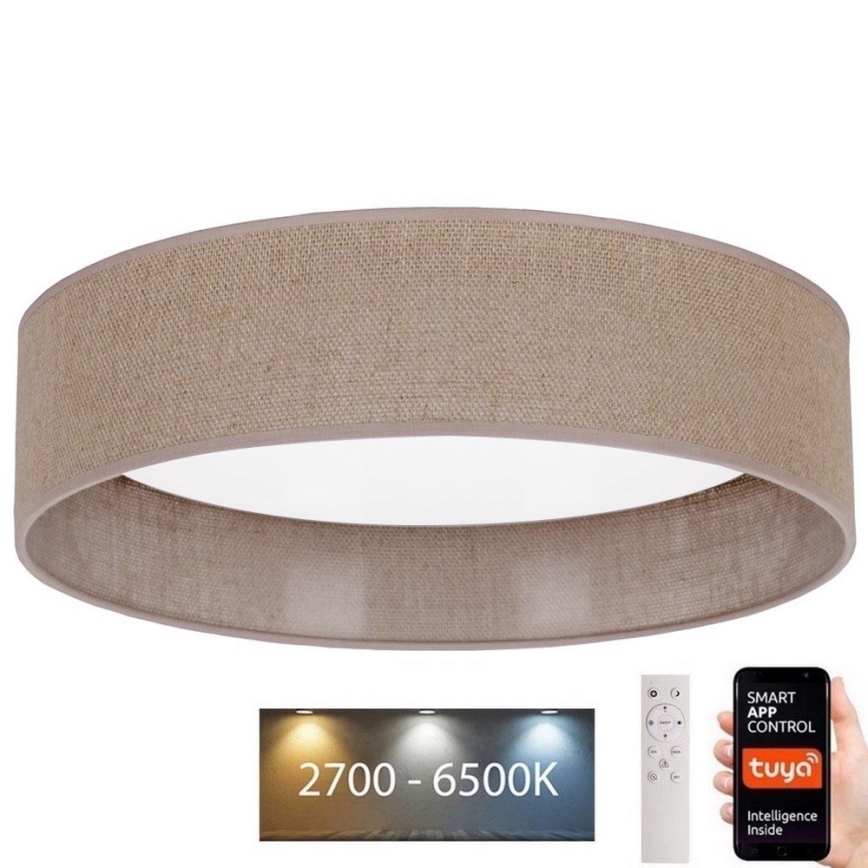 Brilagi - LED Prigušiva stropna svjetiljka VELVET SMART LED/36W/230V pr. 55 cm 2700-6500K Wi-Fi Tuya smeđa + daljinski upravljač