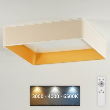 Brilagi - LED Prigušiva stropna svjetiljka VELVET SQUARE LED/24W/230V 3000/4000/6500K + daljinski upravljač krem