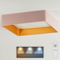 Brilagi - LED Prigušiva stropna svjetiljka VELVET SQUARE LED/24W/230V 3000/4000/6500K + daljinski upravljač ružičasta