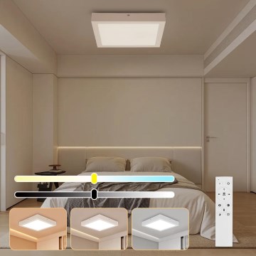Brilagi - LED Prigušiva stropna svjetiljka za kupaonicu FRAME SMART LED/24W/230V 30x30 cm 3000-6000K IP44 bijela + daljinski upravljač